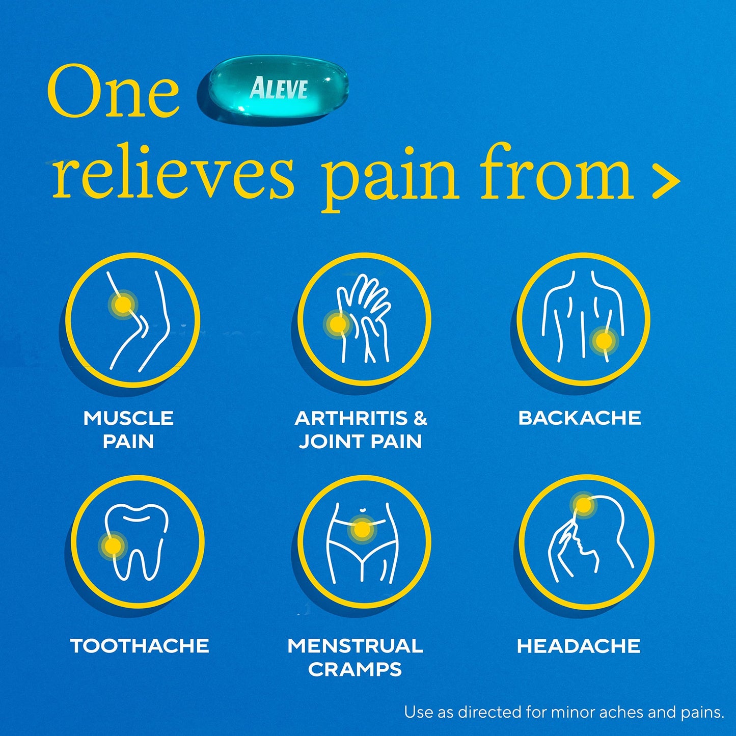 Aleve Pain Reliever & Fever Reducer Liquid Gels, Naproxen Sodium, Pain Relief, 20 Count