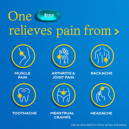 Aleve Pain Reliever & Fever Reducer Liquid Gels, Naproxen Sodium, Pain Relief, 20 Count