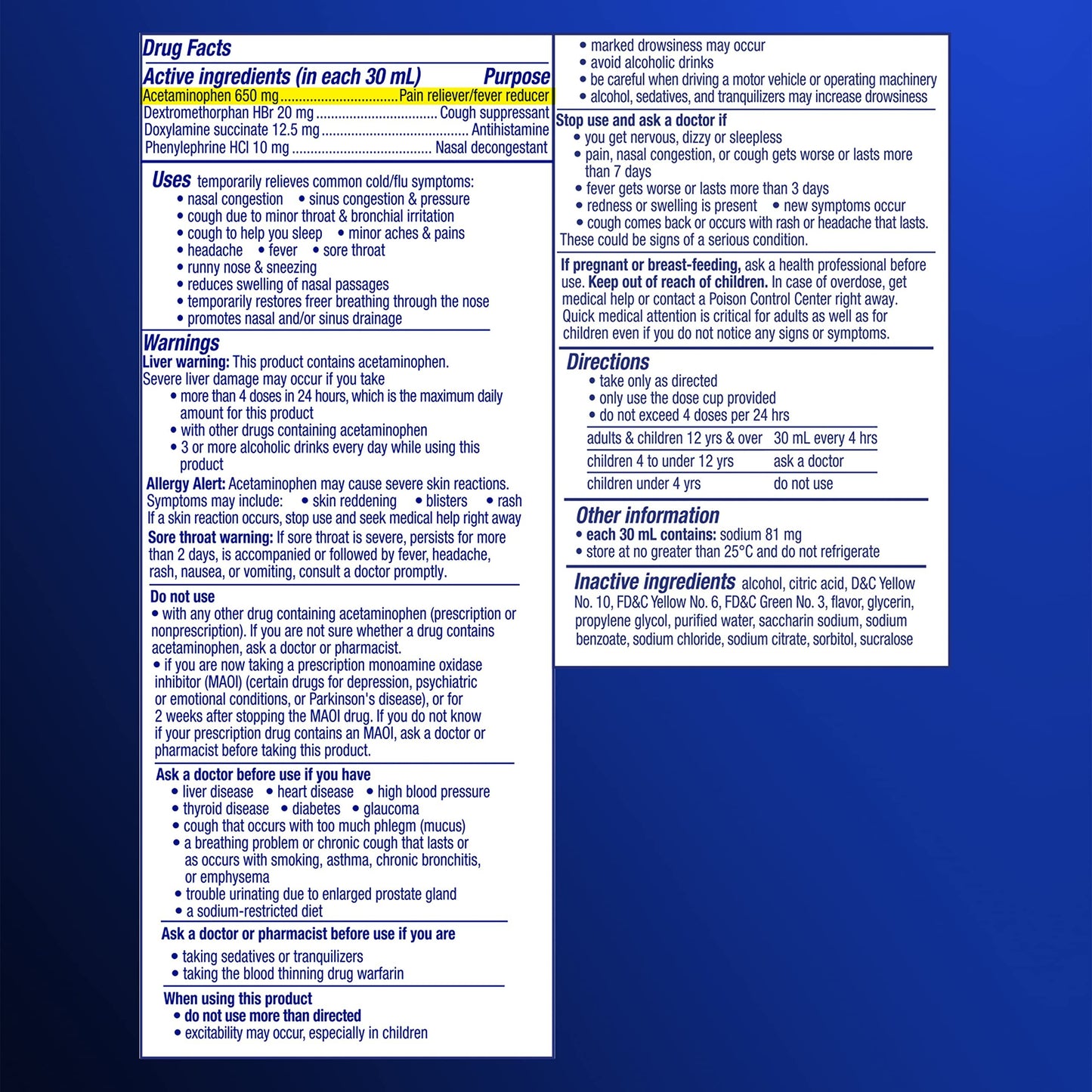 Vicks NyQuil Severe Cold and Flu Relief Liquid Medicine, Maximum Strength, 9-Symptom Nighttime Relief for Headache, Fever, Sore Throat, Nasal Congestion, Sinus Pressure, Runny Nose, Cough, 8 FL OZ