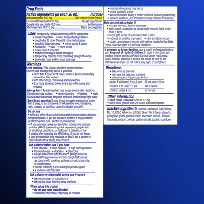 Vicks NyQuil Severe Cold and Flu Relief Liquid Medicine, Maximum Strength, 9-Symptom Nighttime Relief for Headache, Fever, Sore Throat, Nasal Congestion, Sinus Pressure, Runny Nose, Cough, 8 FL OZ