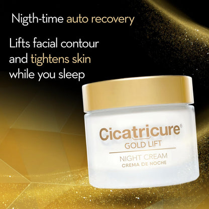 Cicatricure Gold Lift Night Cream, Anti Aging Facial Moisturizer, Hydrating Skin Care with Gold, Calcium & Silicon to Lift and Tighten Face Contour Overnight, 1.7 Ounce