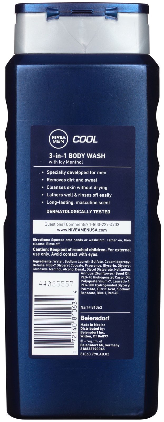 NIVEA For Men 3-in-1 Body Wash Energy 16.90 oz