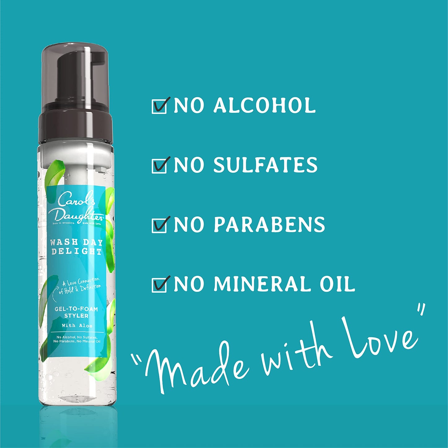 Carol's Daughter Wash Day Delight Hair Gel to Foam Mousse Styler and Hair Detangler for Curls with Aloe, Natural-looking Hold 8.5 fl oz