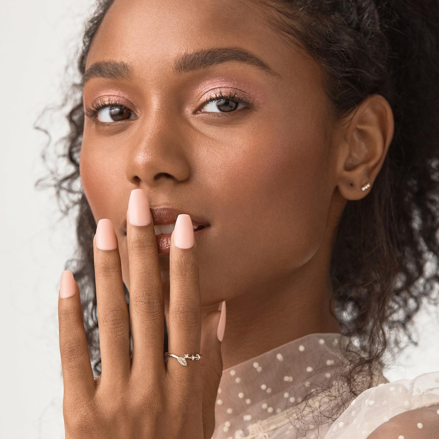 KISS imPRESS No Glue Mani Press On Nails, , 'Serendipity', Pink, Medium Size, Coffin Shape, Includes 30 Nails, Prep Pad, Instructions Sheet, 1 Manicure Stick, 1 Mini File