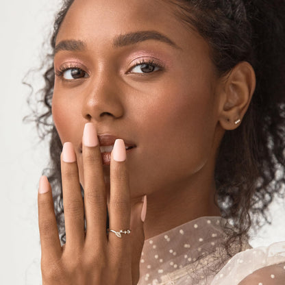 KISS imPRESS No Glue Mani Press On Nails, , 'Serendipity', Pink, Medium Size, Coffin Shape, Includes 30 Nails, Prep Pad, Instructions Sheet, 1 Manicure Stick, 1 Mini File