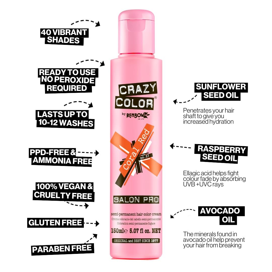 Crazy Color Peppermint Semi-Permanent Conditioning Hair Dye (150ml)