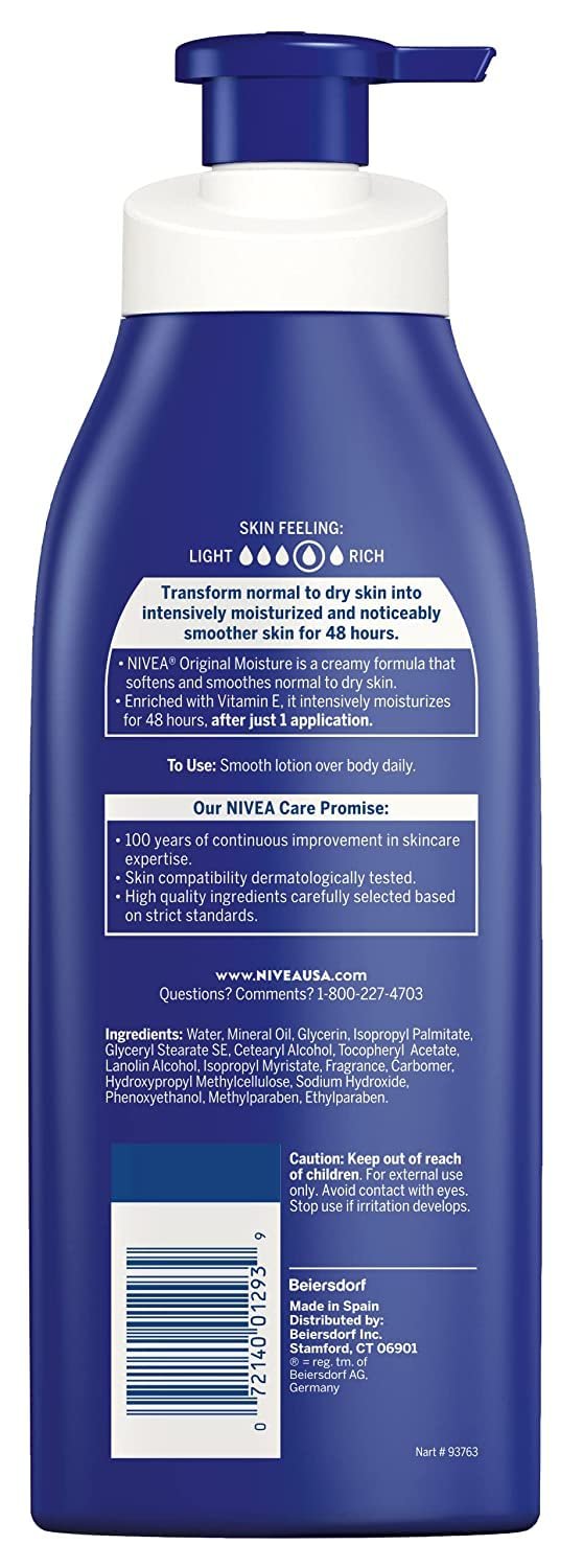 Nivea Original Daily Moisture Body Lotion 16.9 oz (Pack of 3)