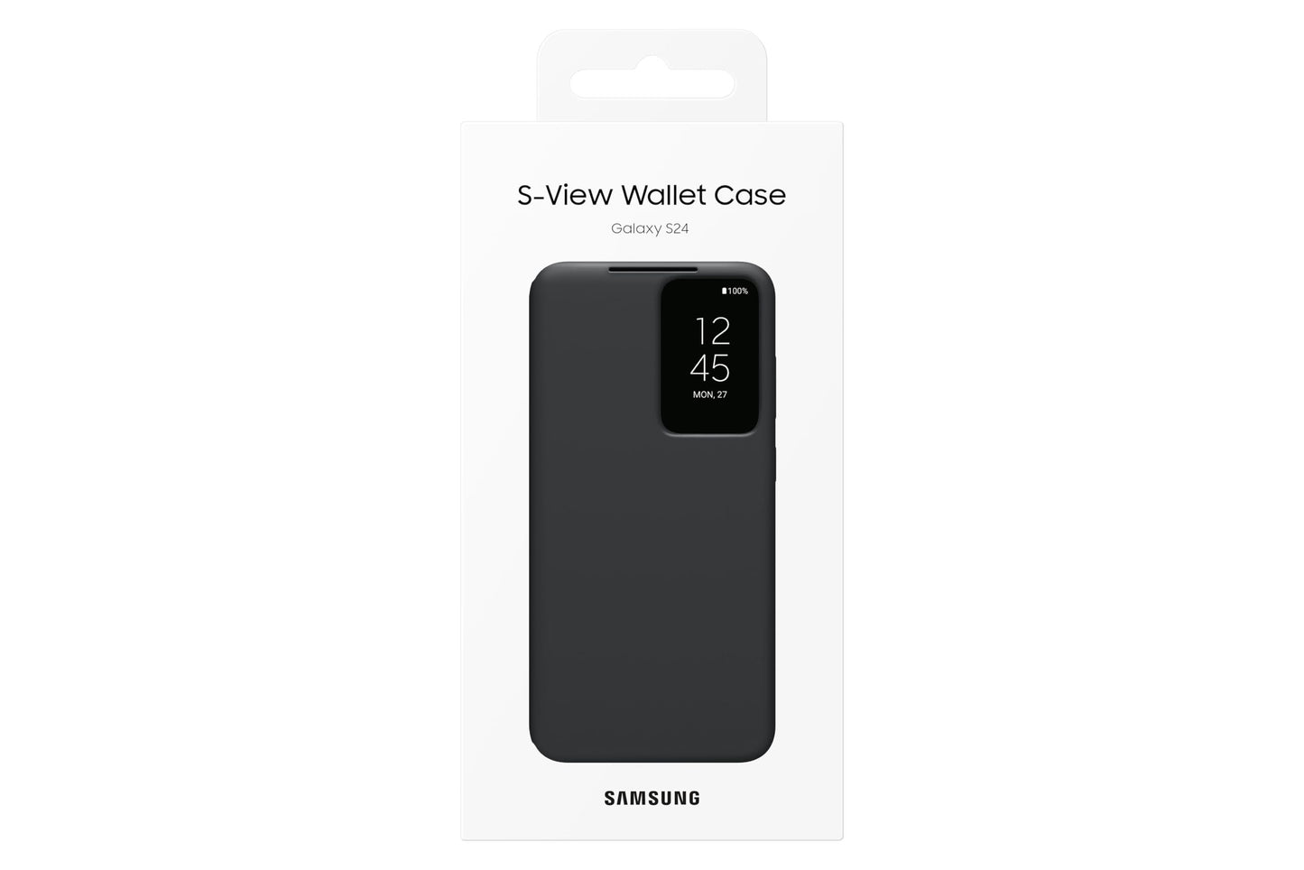 Samsung Galaxy S24 S-View Wallet Phone Case, Protective Cover with Smart Small Screen View, Finger Tap Control, Slim Design, Card Holder Pocket, US Version, EF-ZS921CBEGUS, Black