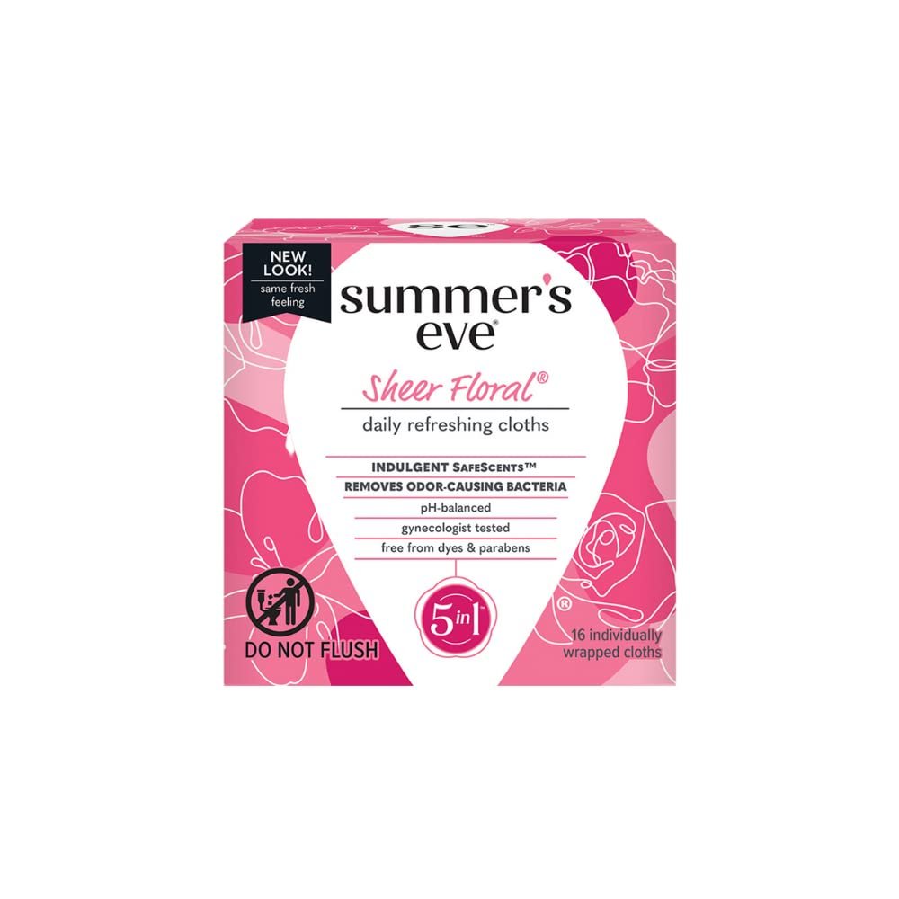 Summer's Eve Eve Cleansing Cloths for Sensitive Skin, Sheer Floral 16 ea (Pack of 7)