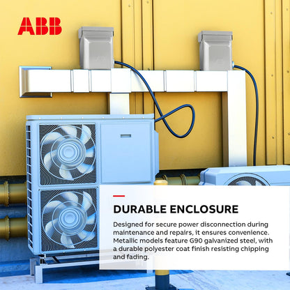 ABB TFN60RGFRCP 60A AC GFCI Disconnect • Disconnect Switch • A/C Type • Pull Out • 60A, 240V AC • GFCI Receptacle • NEMA 3R • Metal