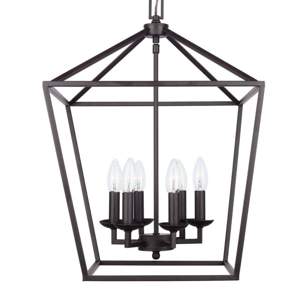 Home Decorators Collection Weyburn 6-Light Bronze Caged Chandelier