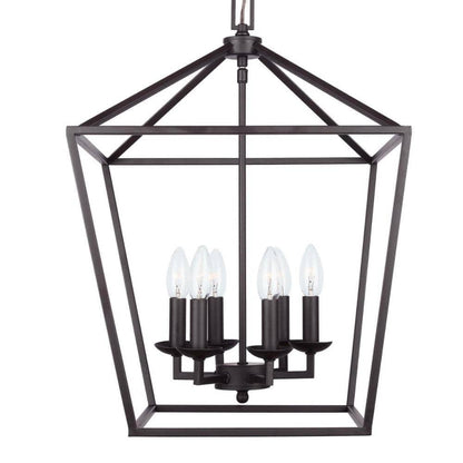 Home Decorators Collection Weyburn 6-Light Bronze Caged Chandelier