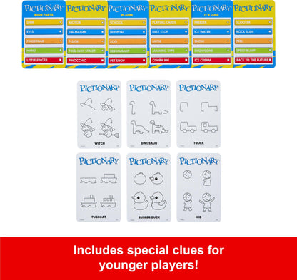 Mattel Games Pictionary Board Game, Drawing Game for Kids, Adults and Game Night with Dry Erase Markers and Boards