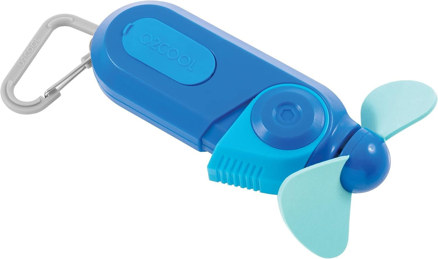 O2COOL Personal Mini Misting Fan - Portable Battery Operated Handheld Cooling Accessory with Fine Mist Spray for Outdoor, Beach, Camping - Convenient Carabiner Clip for Easy Travel