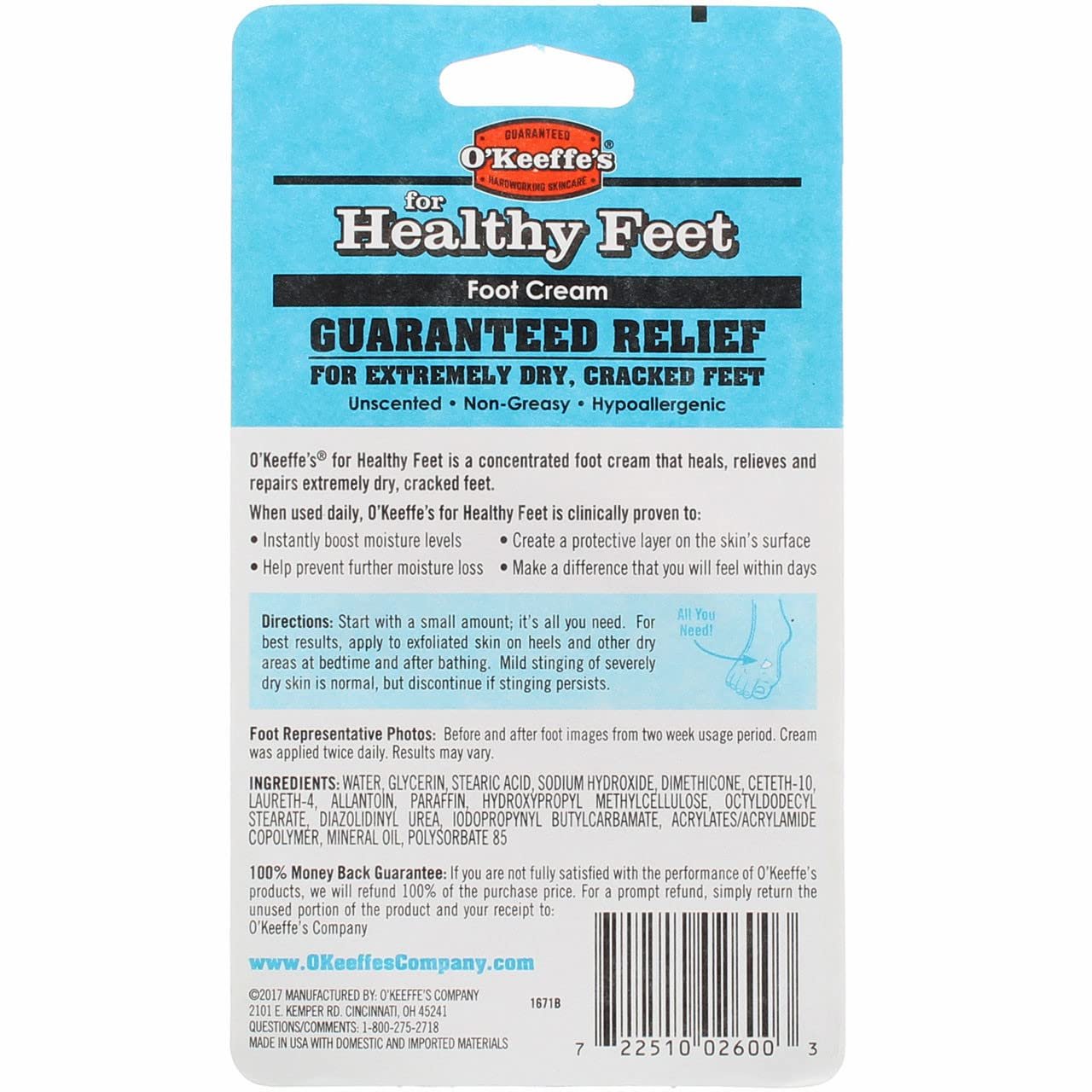 O'Keeffe's For Healthy Feet Daily Foot Cream, 2.7 oz