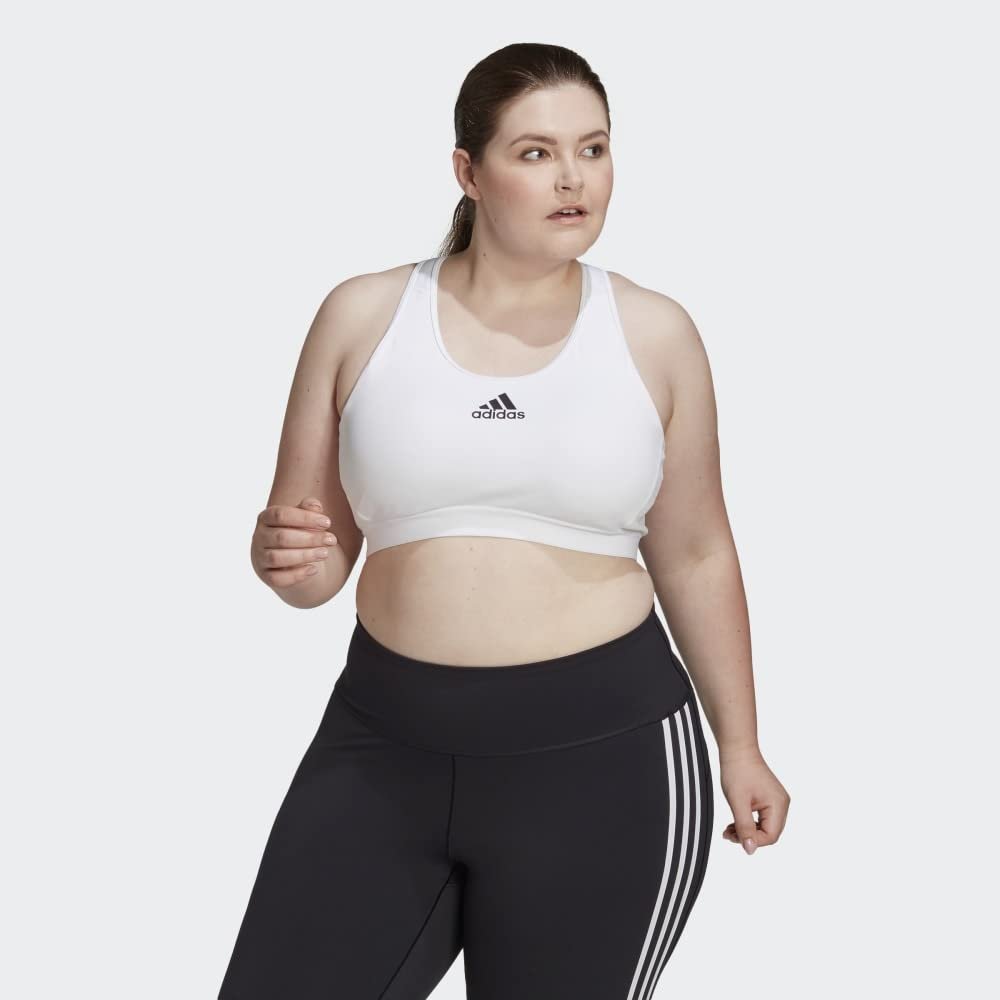 adidas Women's Medium Suppor Racer Back Don't Rest Alphaskin Padded Bra W/ Removable Pads