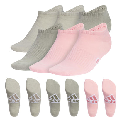 adidas Women's Classic Superlite Low-Profile No Show Socks (6-Pair) with Arch Compression for Non-Slip Fit and Breathable Comfort