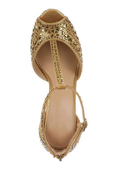 XPDEHJM Womens Stiletto Sparkly T Strap Heeled Sandals,Ladies Summer Platform Fashion Evening Party Sexy High Heel Peep Toe Buckle Comfortable Memory Foam Shoe