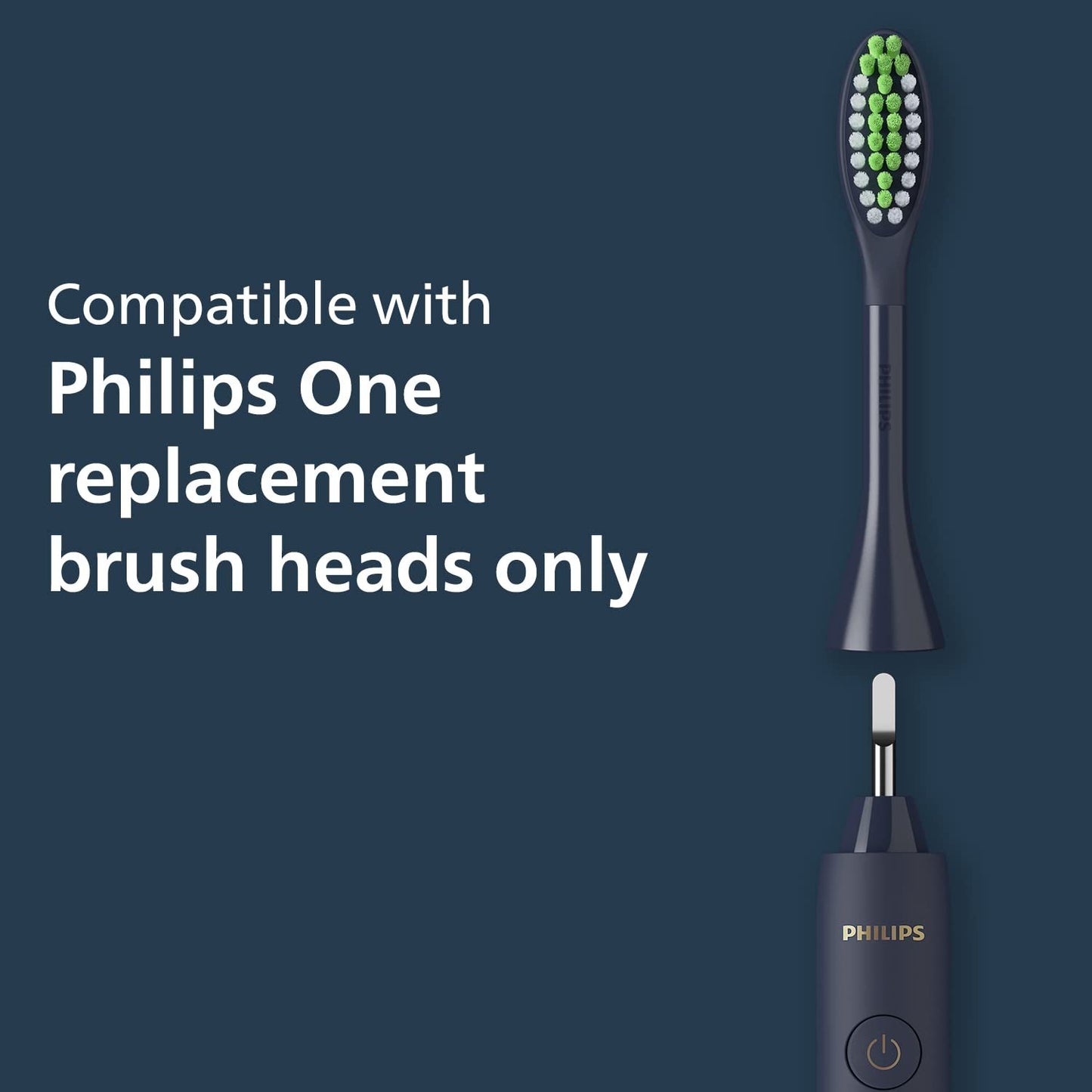 Philips One Electric Toothbrush by Sonicare HY1100/54 - Micro Vibrations, Soft bristles That Gently Polish and whiten teeths, 3 Month Battery Life, 2 Minute Timer and Quadpace Black