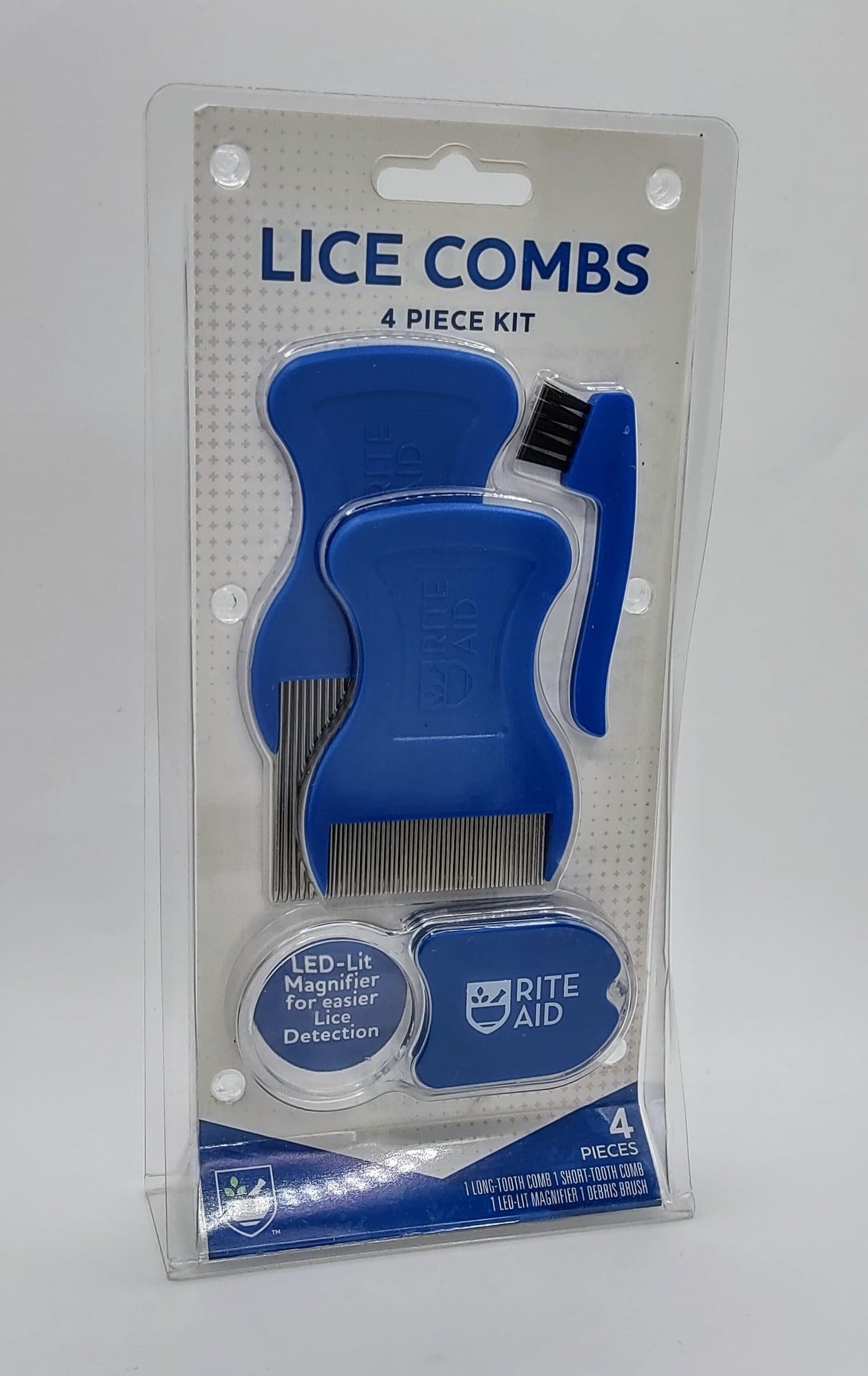 Rite Aid Head Lice Combs with Built- in LED Magnifiers - 2 Piece Kit | For Head Lice Treatment & Nit Removal