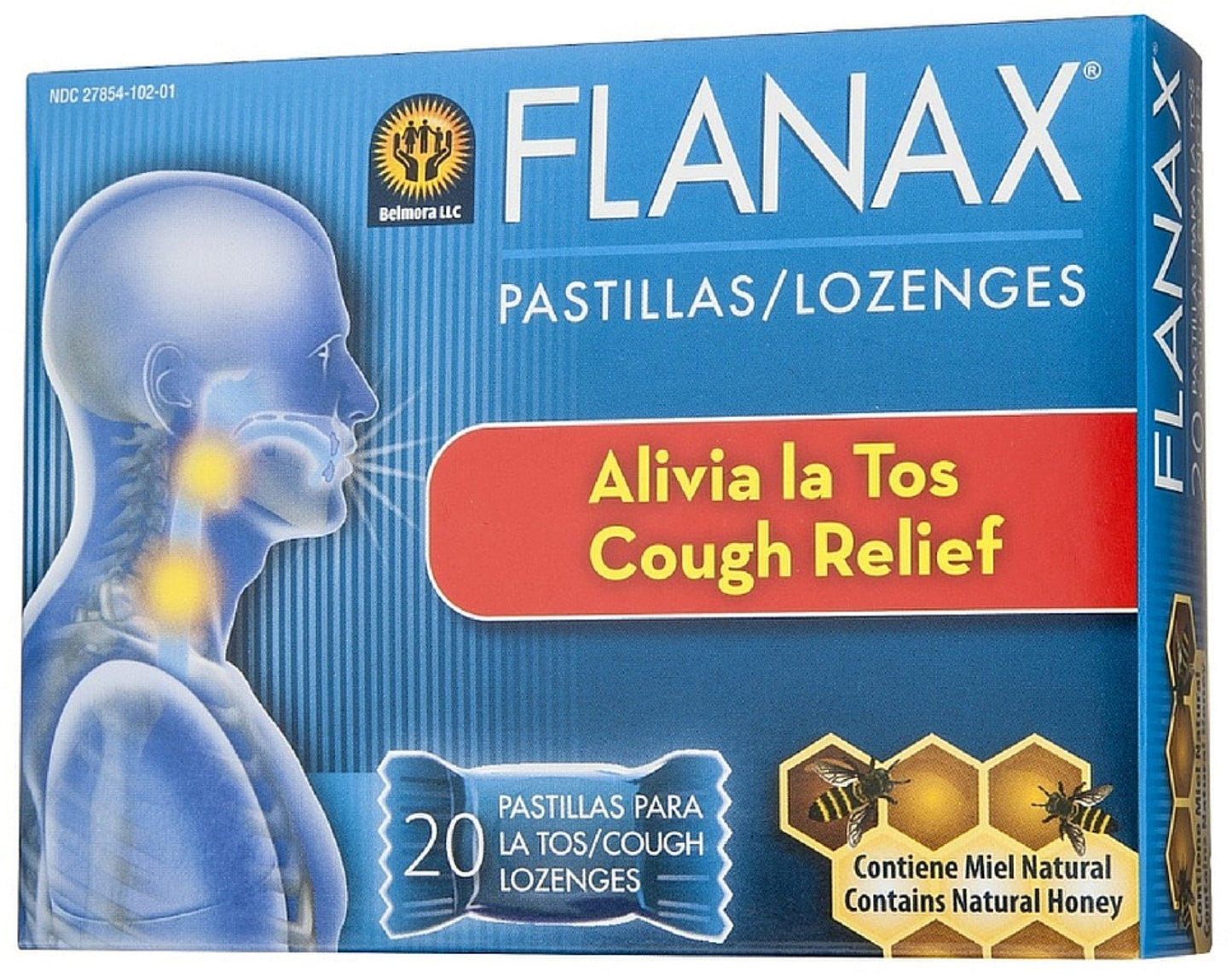 Flanax Cough Relief Throat Lozenges 20 ea (Pack of 3)