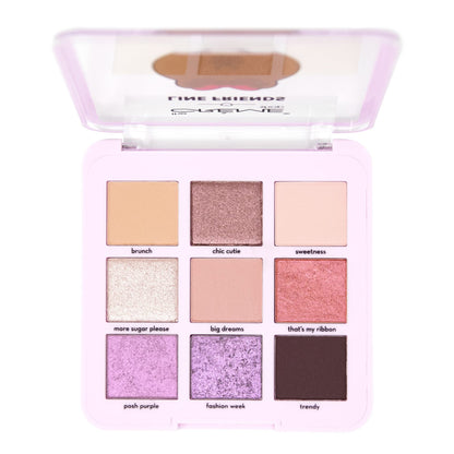 The Crème Shop | LINE FRIENDS - CHOCO’S SWEET & LOVELY Eyeshadow Palette | 9 Rosy Multi-Finish Shades
