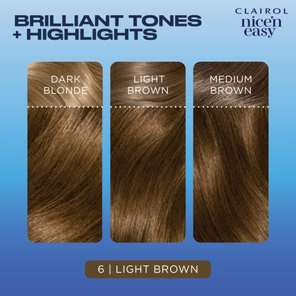 Clairol Nice'n Easy Permanent Hair Dye, Natural-Looking Brown Hair Color with 100% Gray Coverage