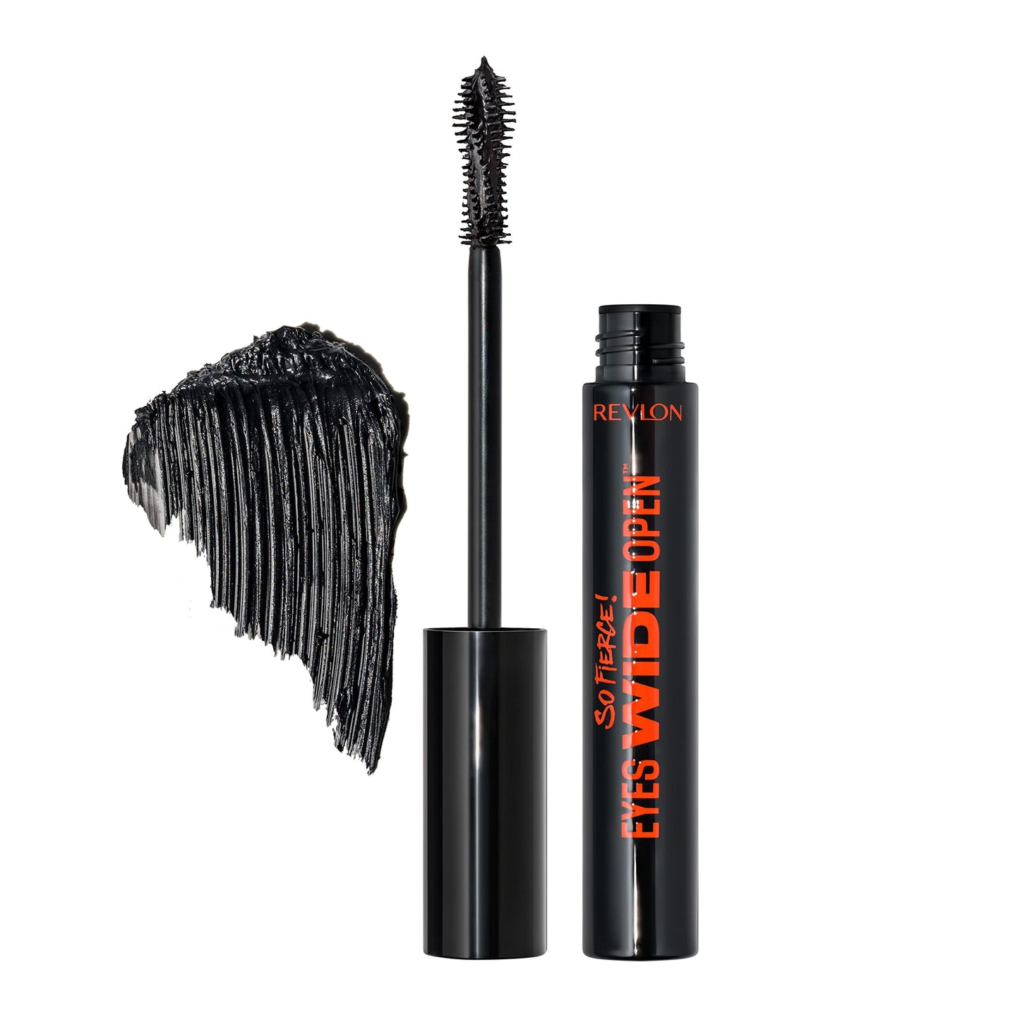 Revlon So Fierce Eyes Wide Open Mascara with Push-up Brush, For Volumizing & High Lifting Eyelashes, Smudge-proof, Flake Resistant, 101 Blackest Black, 0.24 fl oz