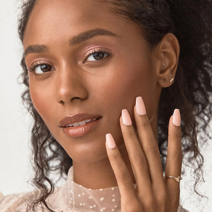 KISS imPRESS No Glue Mani Press On Nails, , 'Serendipity', Pink, Medium Size, Coffin Shape, Includes 30 Nails, Prep Pad, Instructions Sheet, 1 Manicure Stick, 1 Mini File