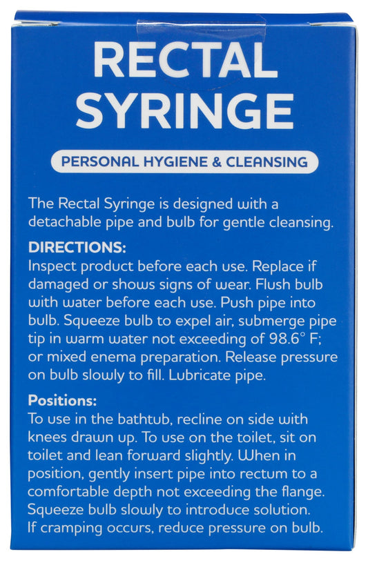 Rite Aid Rectal Enema Bulb - 1 Syringe (8 fl oz), Reusable Rectal Douche for Gentle Cleansing for Men and Women