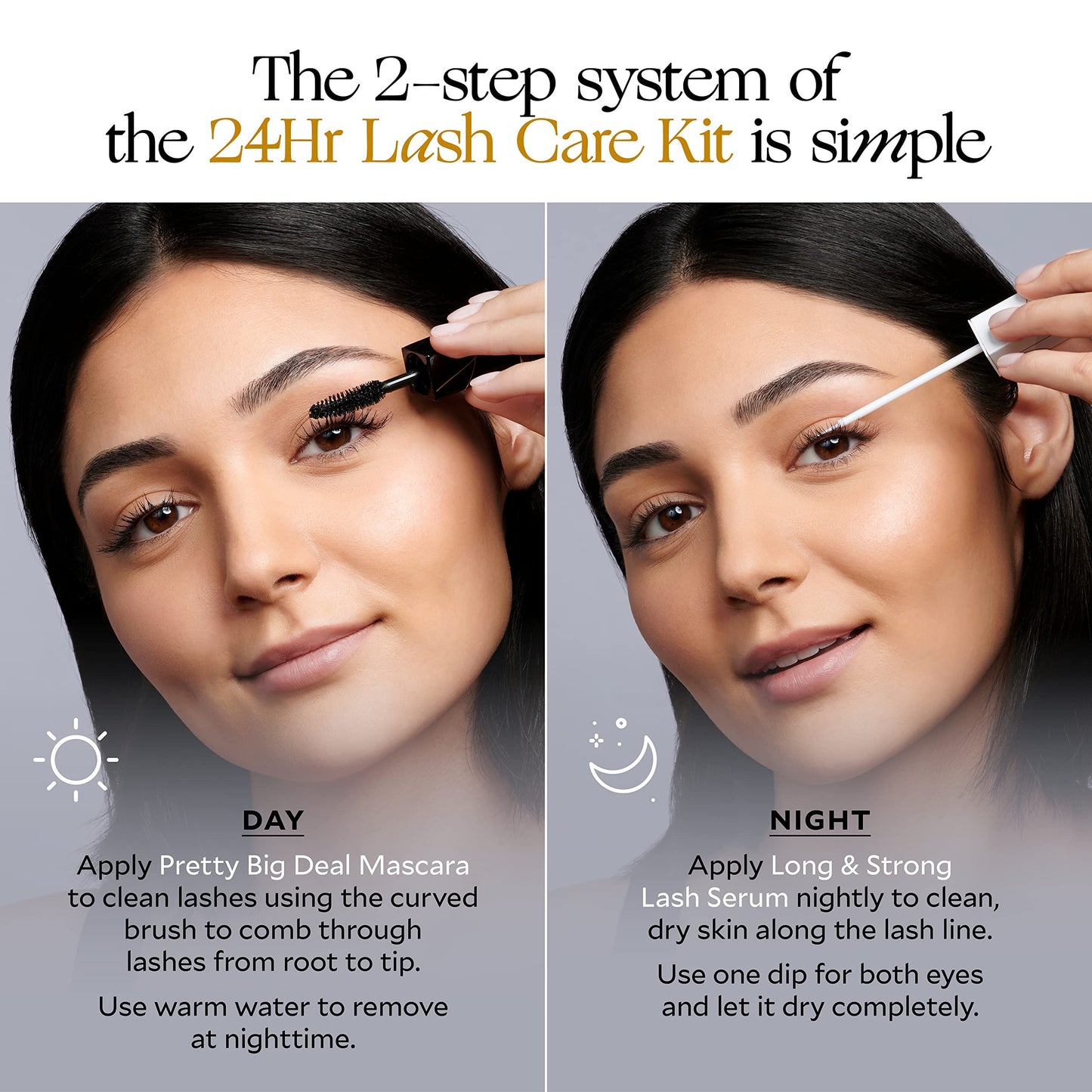 Velour Lashes Long & Strong Lash Serum + Mascara Kit, Fuller & Longer Looking Eyelashes, Includes Peptides & Botanical Extracts, Non-Irritating, See Results in 6-12 Weeks