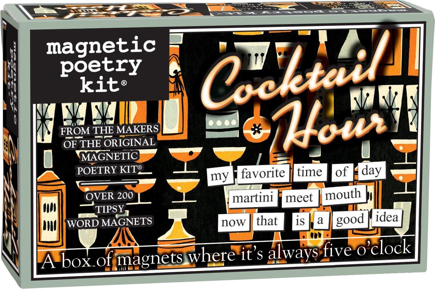 Magnetic Poetry - Cocktail Hour Kit - Words for Refrigerator - Write Poems and Letters on the Fridge - Made in the USA