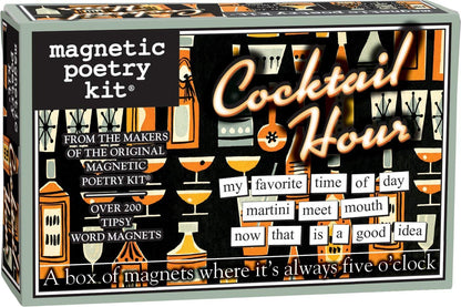 Magnetic Poetry - Cocktail Hour Kit - Words for Refrigerator - Write Poems and Letters on the Fridge - Made in the USA