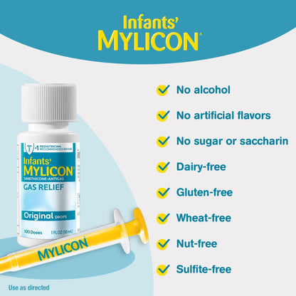 MYLICON Gas Relief Drops for Infants and Babies, Original Formula