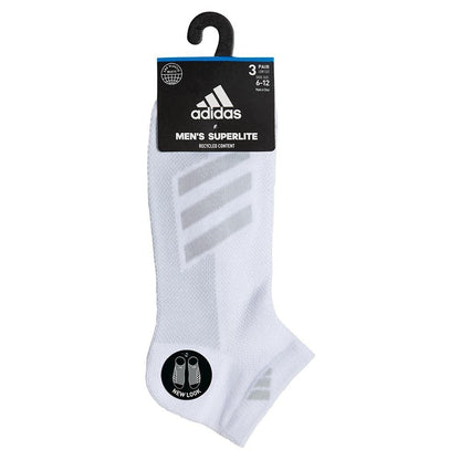 adidas Men's Superlite Stripe 3 Low Cut Socks (3-Pair)