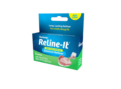 Dentemp Denture Reline Kit - Advanced Formula Reline It Denture Reliner Denture Kit to Refit and Tighten Dentures for Both Upper & Lower Denture