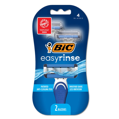 BIC EasyRinse Anti-Clogging Men's Disposable Razors for a Smoother Shave