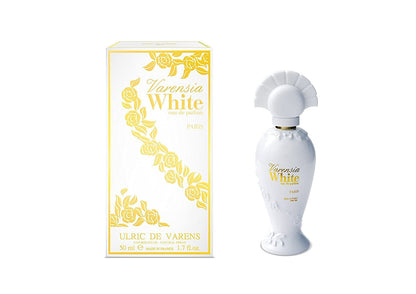 Ulric De Varens Varensia White Eau De Parfum for Women- Creamy, Feminine, Delicious Scent - Notes of Peach, Apple, & Vanilla- Floral & Sweet- 1.7 Fl Oz