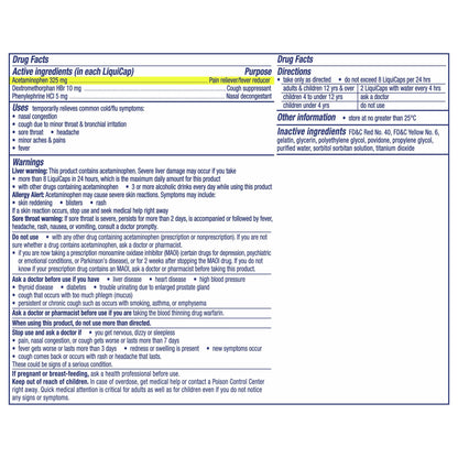 Vicks DayQuil Cold & Flu Medicine, Non-Drowsy Powerful Multi-Symptom Daytime Relief for Headache, Fever, Sore Throat, Minor Aches and Pains, Nasal Congestion, Sinus Pressure and Cough, 48 Liquicaps