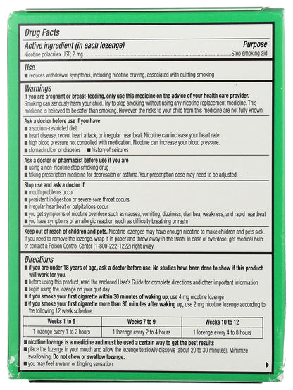 Rite Aid Nicotine Lozenges, 2mg - 108 Lozenges - Mint Flavor - Sugar Free Quit Smoking Products - Stop Smoking Aids That Work - Quit Smoking Aid