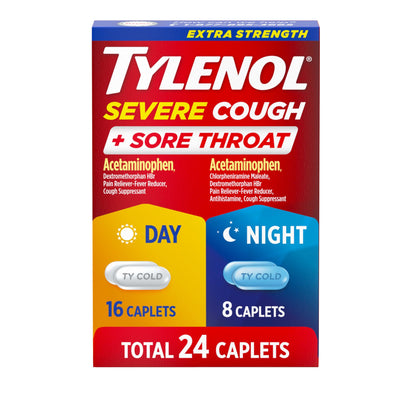 Tylenol Caplets Severe Cough + Sore Throat