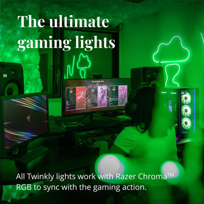 Twinkly Flex 6.5ft, LED Tube Multi Color, RGB LED Strip Flexible, Compatible with Alexa and Google Home, Gaming Lights, 16 M+ Colors, USB C Powered, App Mapping, White Wire