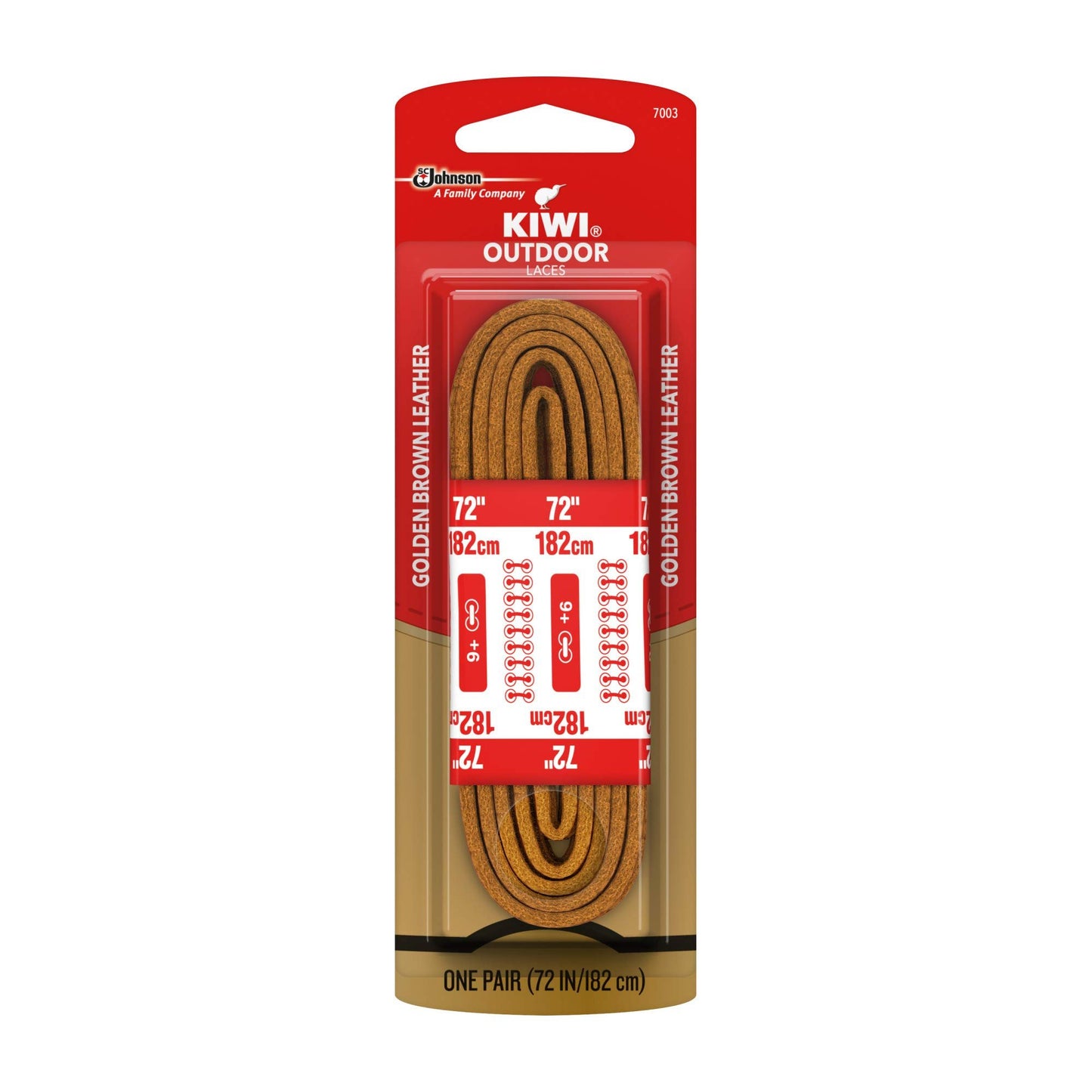 KIWI Leather Shoe Lace, Brown, 1 pair