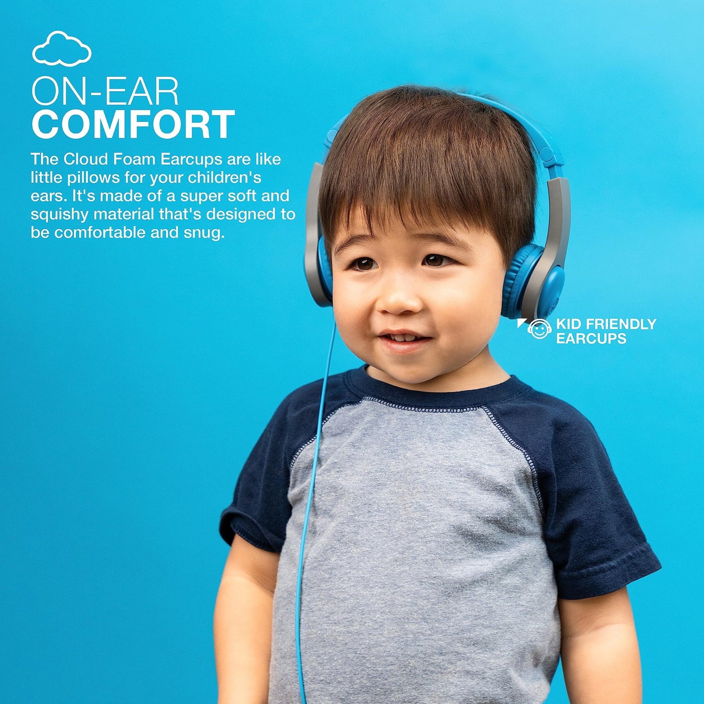 JLab JBuddies Folding Kids Wired Headphones Gen 2, Toddler Headphones with Noise Isolation & Volume Limiting for Children Ages 2+