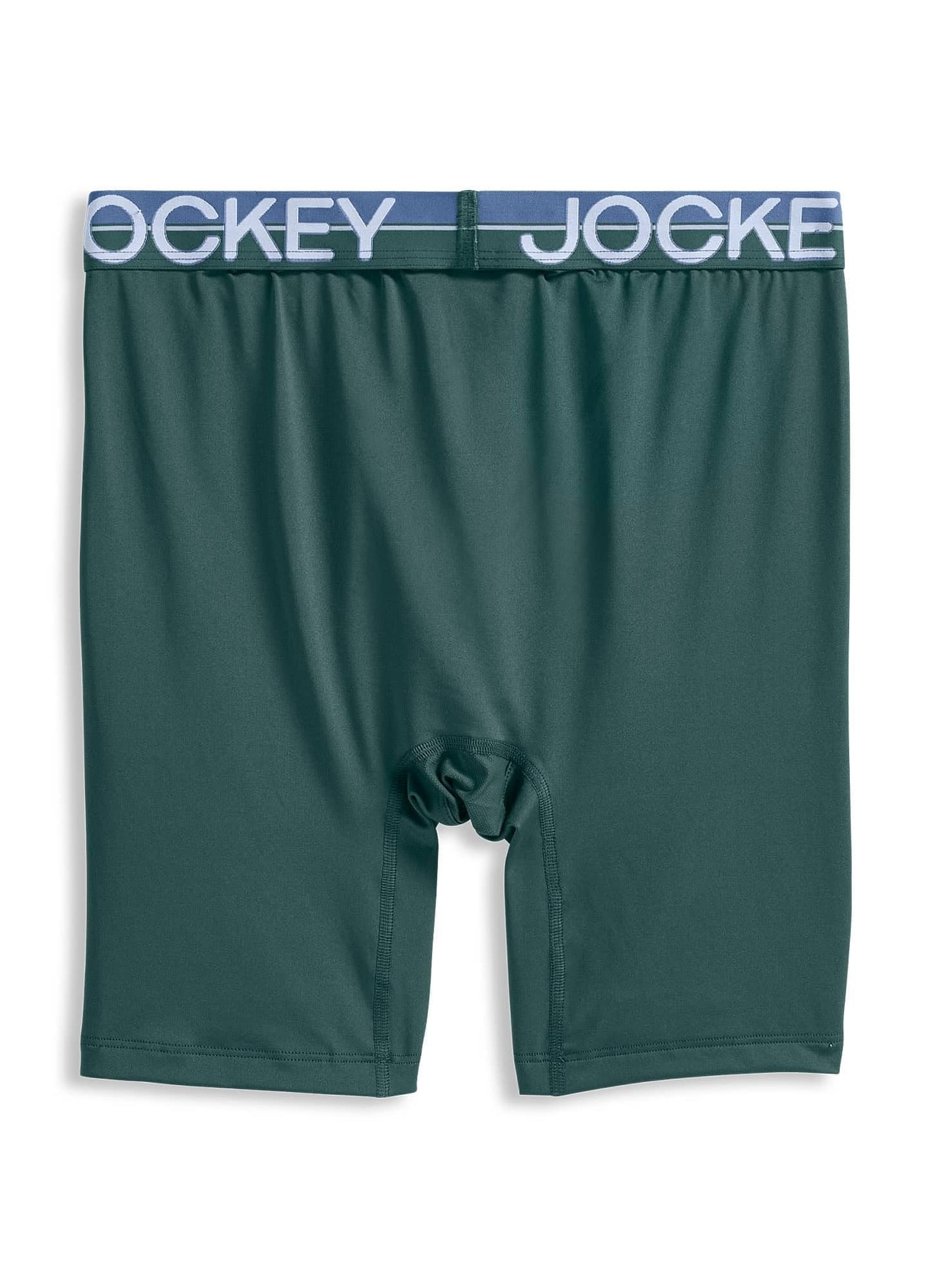 Jockey Men's Underwear Infinite Cool Microfiber Stretch 8" Long Leg Boxer Brief - 3 Pack