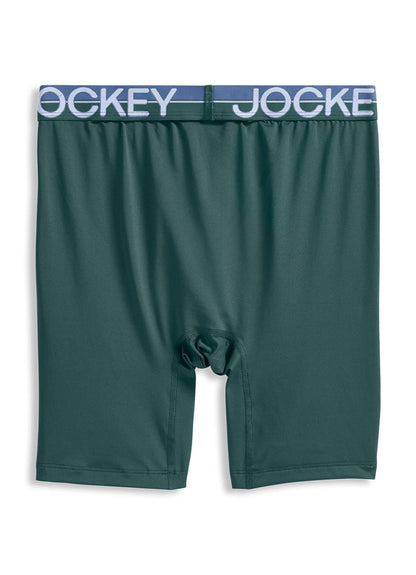 Jockey Men's Underwear Infinite Cool Microfiber Stretch 8" Long Leg Boxer Brief - 3 Pack