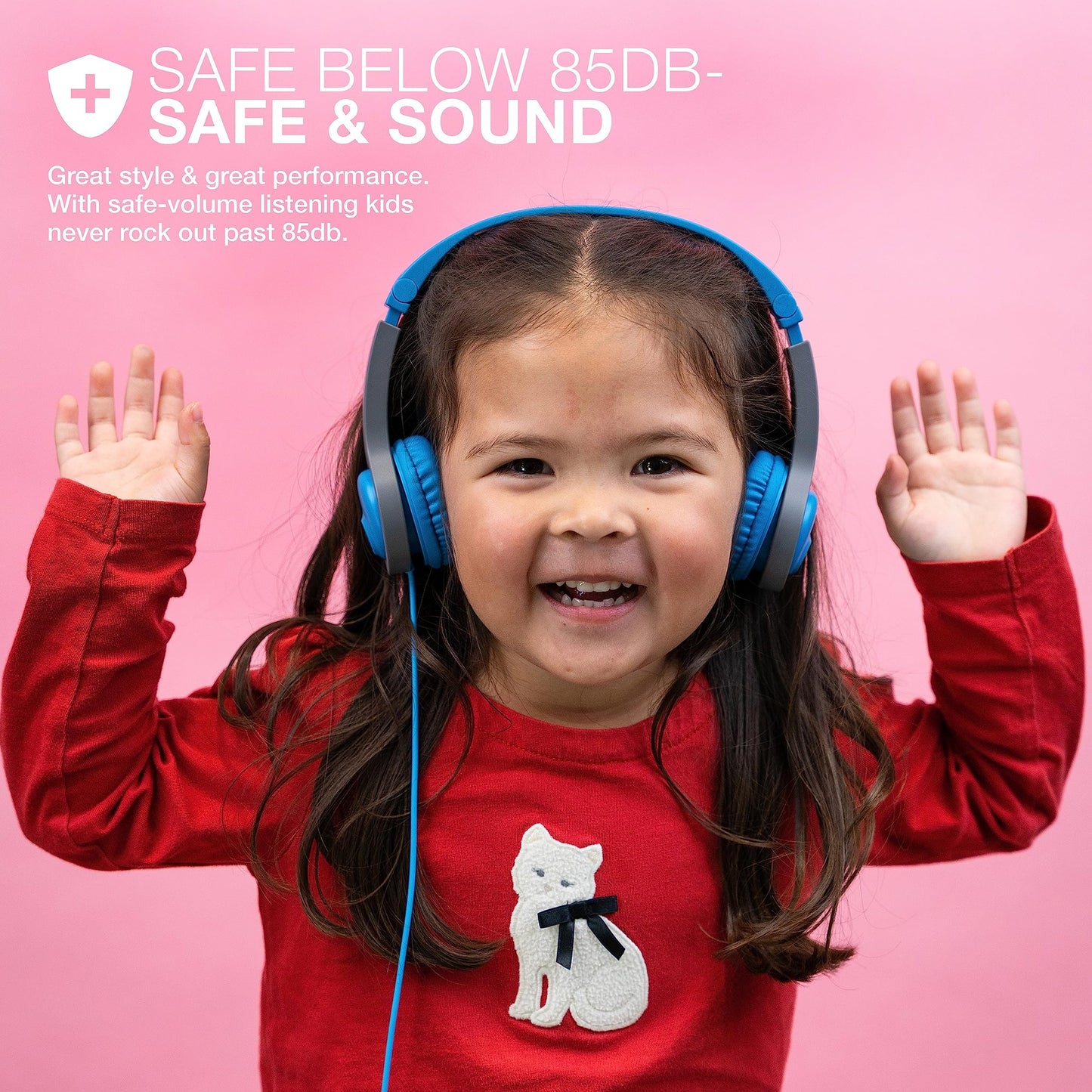 JLab JBuddies Folding Kids Wired Headphones Gen 2, Toddler Headphones with Noise Isolation & Volume Limiting for Children Ages 2+