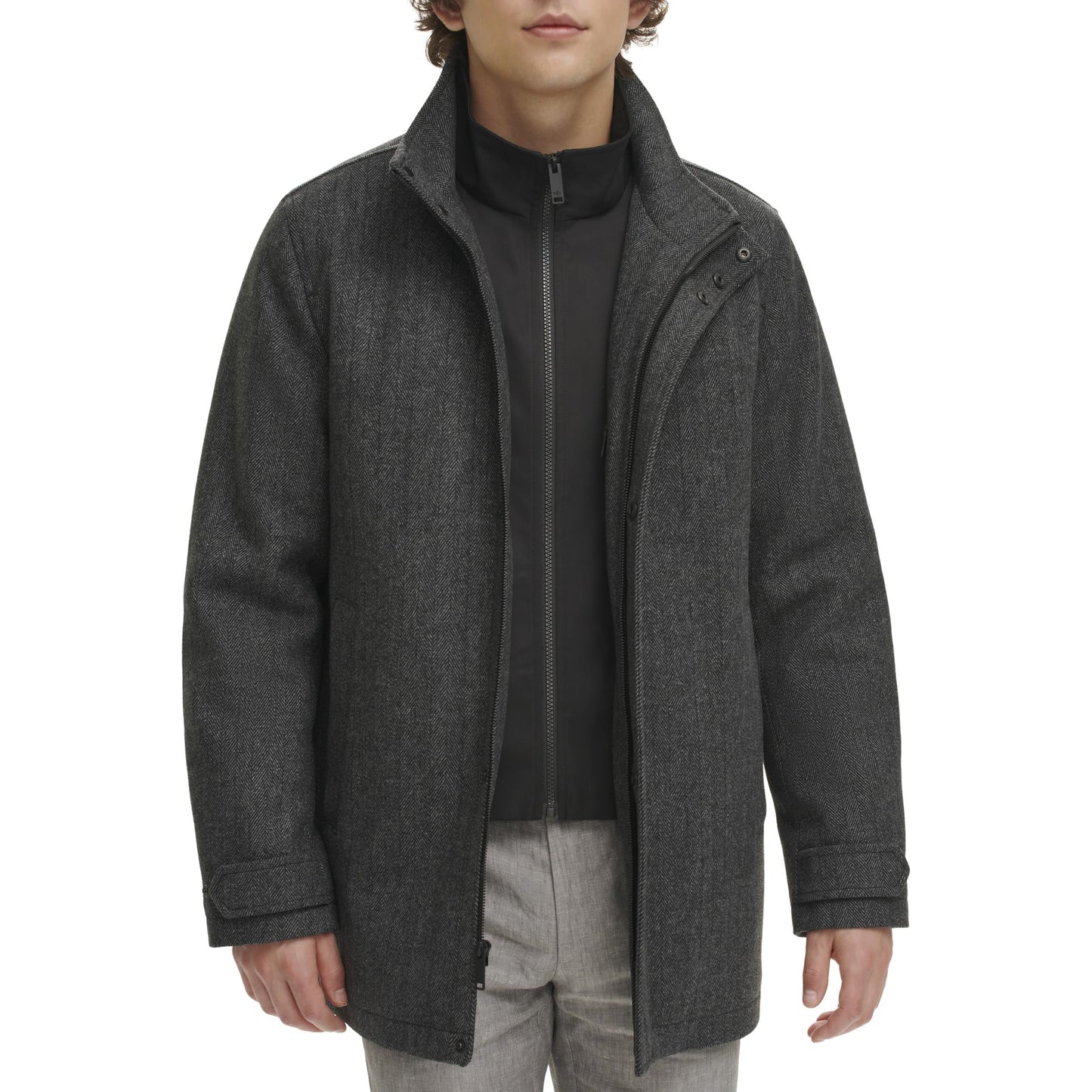 DOCKERS Men's Wool Melton Two Pocket Full Length Duffle Coat