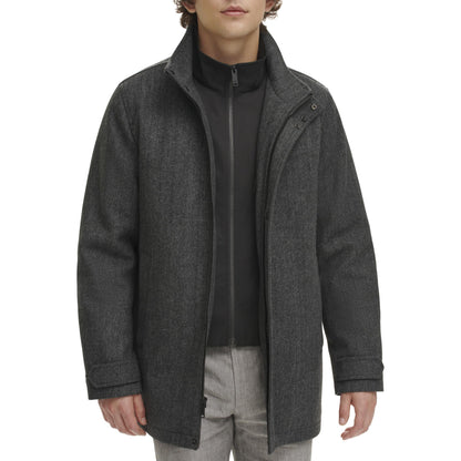 DOCKERS Men's Wool Melton Two Pocket Full Length Duffle Coat