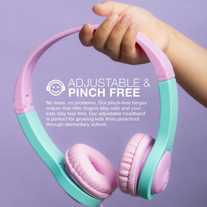 JLab JBuddies Folding Kids Wired Headphones Gen 2, Toddler Headphones with Noise Isolation & Volume Limiting for Children Ages 2+